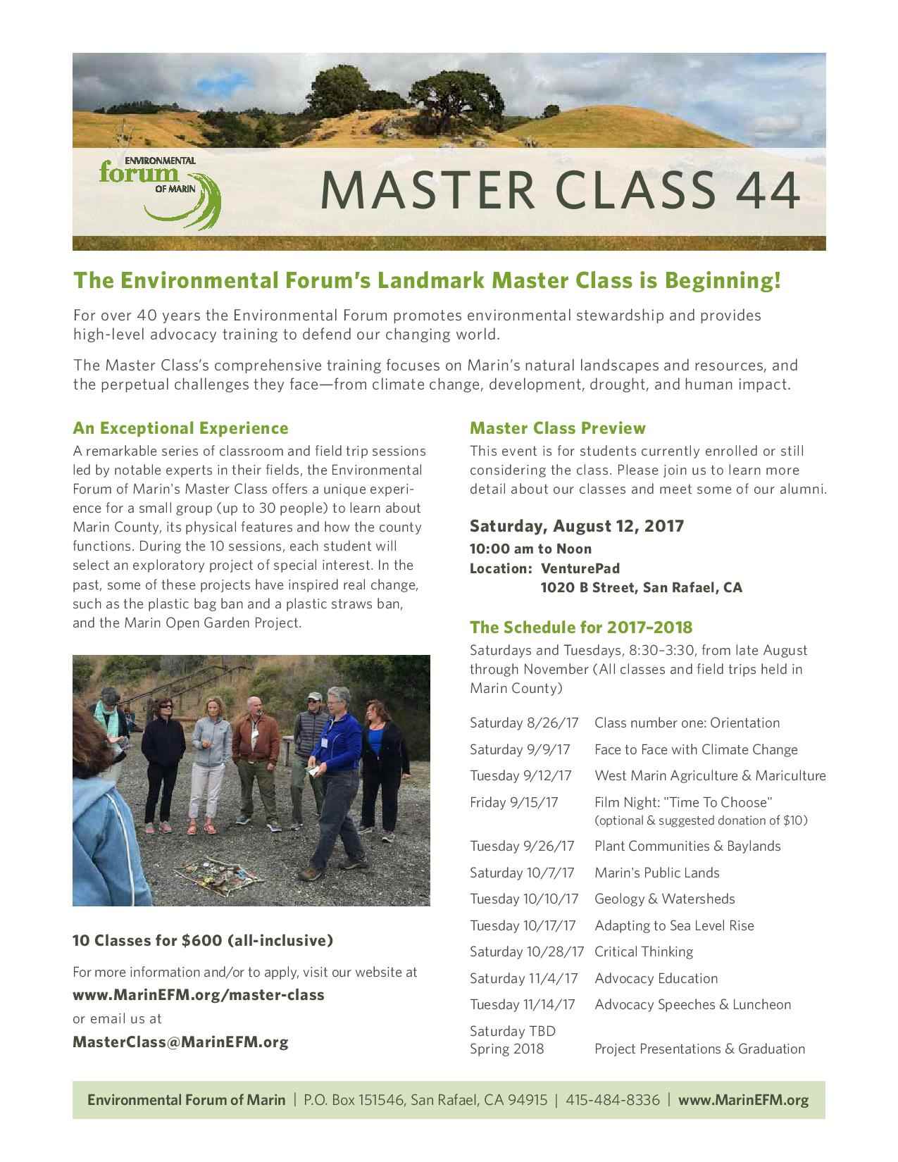 Environmental Forum Master Class 44