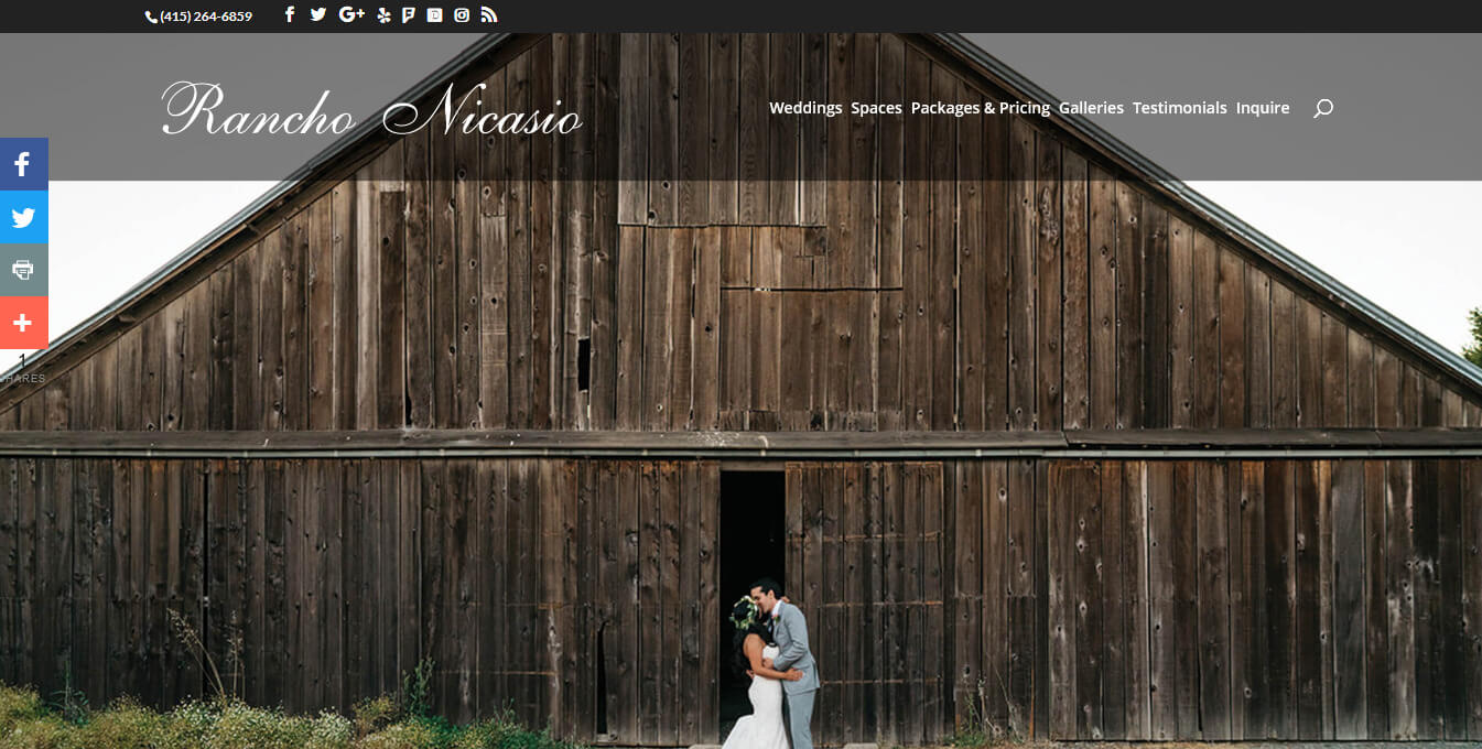 Rancho Nicasio Wedding Website
