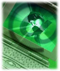 green laptop