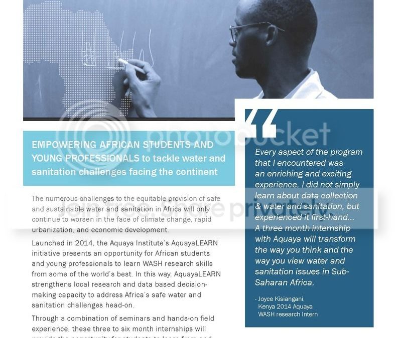 AquayaLearn program in Africa help provide safe drinking water to many